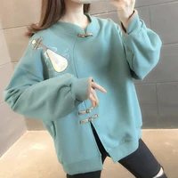 autumn women sweatshirts chinese style imitation cheongsam fashion vintage clothes japanese style long sleeve pullover tops 2022