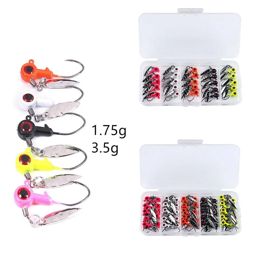 

Premium Barbed Fishing Hooks Soft Lure Hooks With Metal Spinner Slice Hook 3.5g 1.75g 5 pcs/25 pcs/bag hotsale