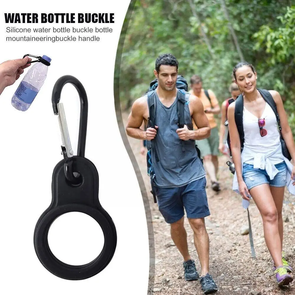 

1PCS High Quality Aluminum Sports Kettle Buckle Outdoor Camping Water Buckles Rubber Bottle Hook Tool Carabiner Holder Hiki U2I0