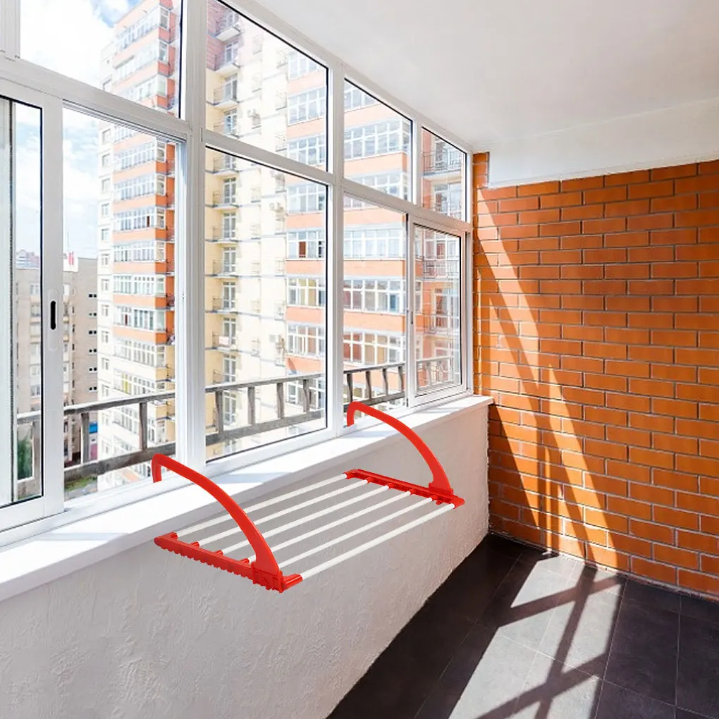 

Multi-Function Balcony Foldable Hanger Adjustable Indoor and Outdoor Hanging Drying Rack Shoe Clothes Pole Hanger