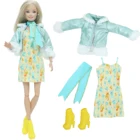 Новейший модный наряд для куклы BJDBUS, теплое пальто, мини-платье, обувь, сапоги, шарф, повседневная одежда, Одежда для куклы Барби, аксессуары для куклы