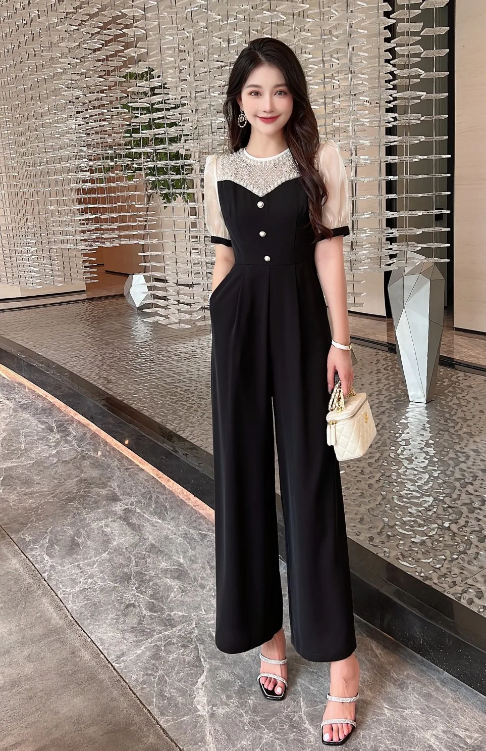 

2023 spring and summer women's clothing fashion new Stitching Jumpsuit0609