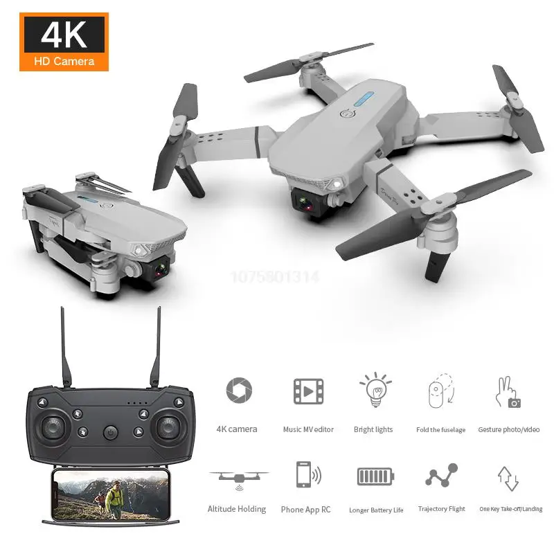 

E88 Drones with Dual HD 4k UAV Camera Drone Aerial Photography Folding Aircraft Remote Control Fixed Height Quadcopter dron Toys