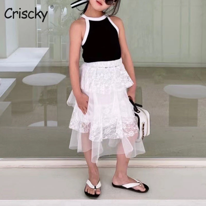 

Criscky Summer Tank Tops For Girls Solid Underwear Kids In Lingerie Cotton Slip Casual Fashion Sport Top Children Undershirts