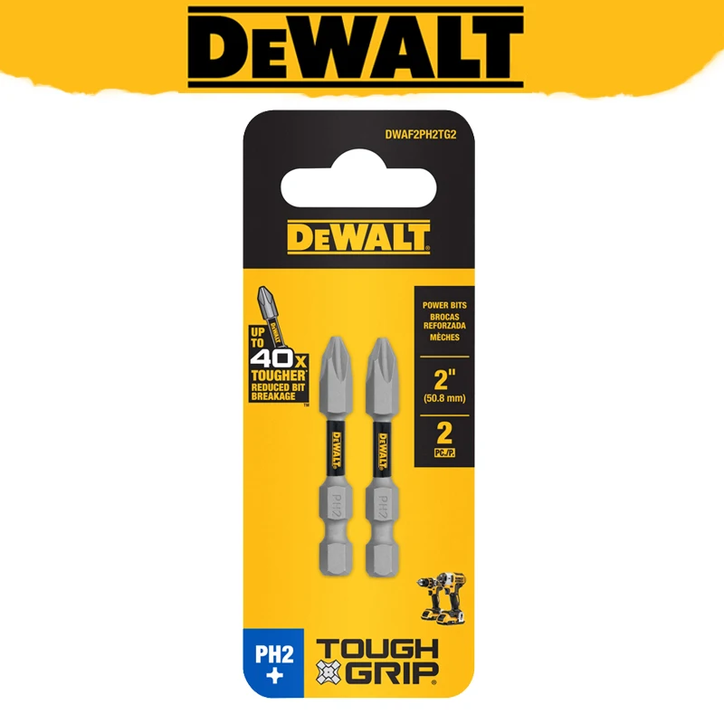 

DEWALT DWAF2PH2TG2 TOUGHGRIP 2-дюймовая крестовая отвертка, 2 шт., износостойкие биты из быстрорежущей стали высокой твердости
