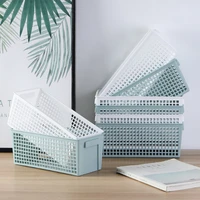 desktop storage basket hollow rectangular ins plastic storage basket snack sundries household multi functional storages box