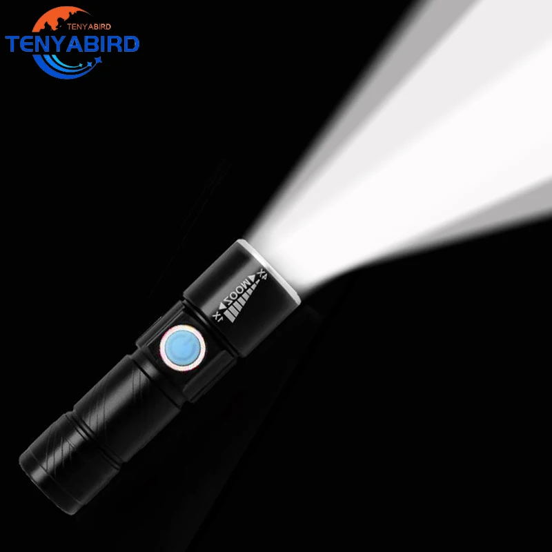 

USB Flashlight Built-in Battery Rechargeable Lasting Q5 3 Modes Mini Zoomable Light Flash Waterproof Tactical Camping Bike Torch