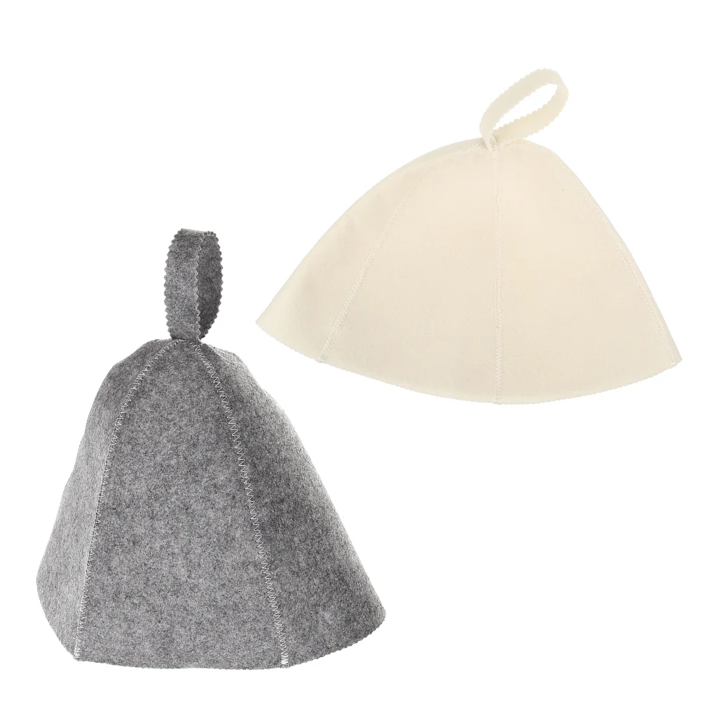 

2pcs Portable Sauna Hat Bath Hat Dry Steam Room Felt Hat Thickened Bathroom Hat