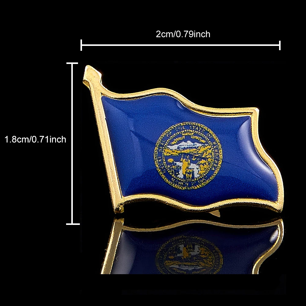 Значок с флагом США штату Небраски булавка на лацкан брошь в стиле кантри