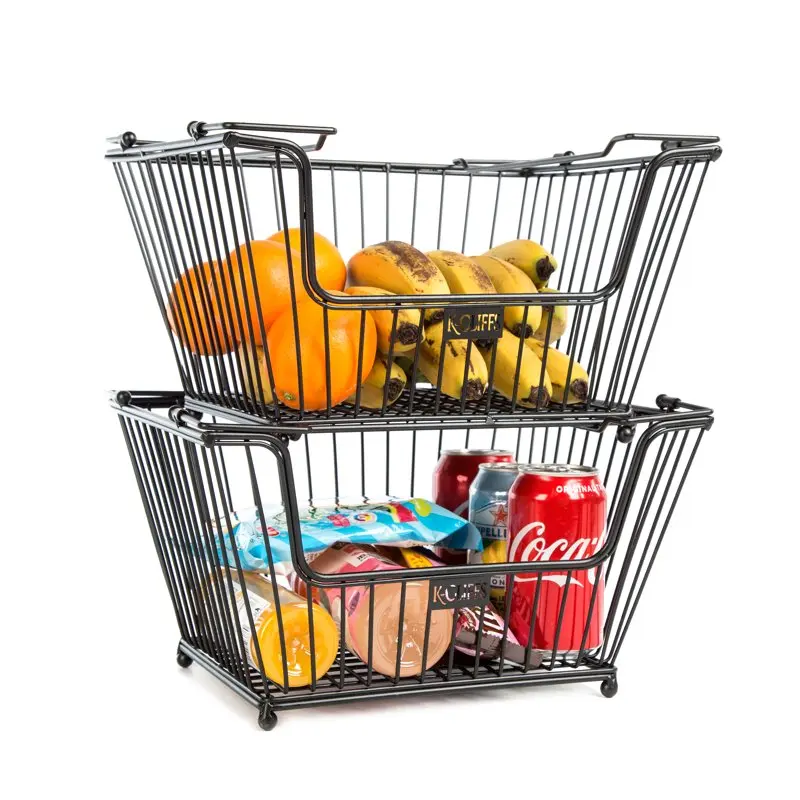 

Quality Duty 3pcs Pack Black Metal Stackable Storage Baskets Bread Wire Baskets, Snack Bins for Office, Craft Room, Kitchen Pant