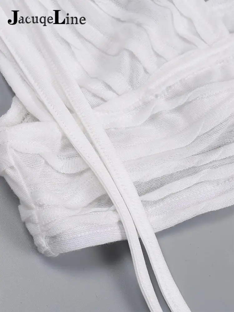 Женский пляжный комплект из 2 предметов прозрачная юбка и жаккардовая