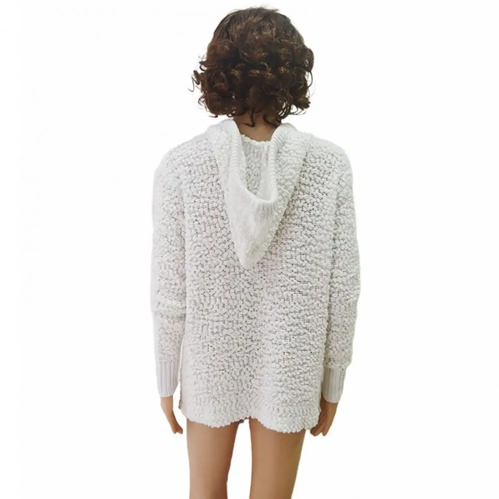 

Hoodie Sweater Loose Fit Soft Warm Women Pullover Solid Simple Elegant Knitted Sweater Knitted Sweater Female Clothing