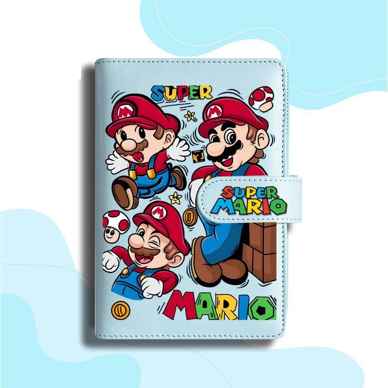 Фото Блокнот Kawaii Mario A5/A6 с магнитной застежкой, мягкая обложка, 6 отверстий, съемные листы, 80 листов в линейку, подарок для студентов №2