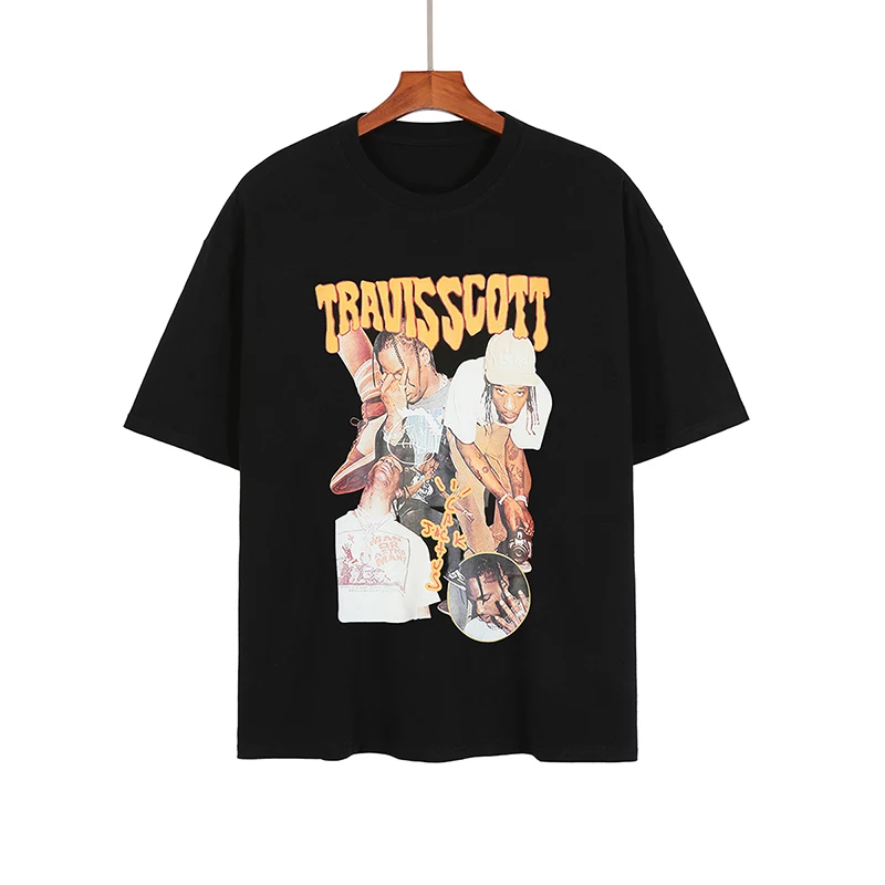 Футболка с принтом Трэвиса Скотта для мужчин и женщин в стиле хип-хоп |