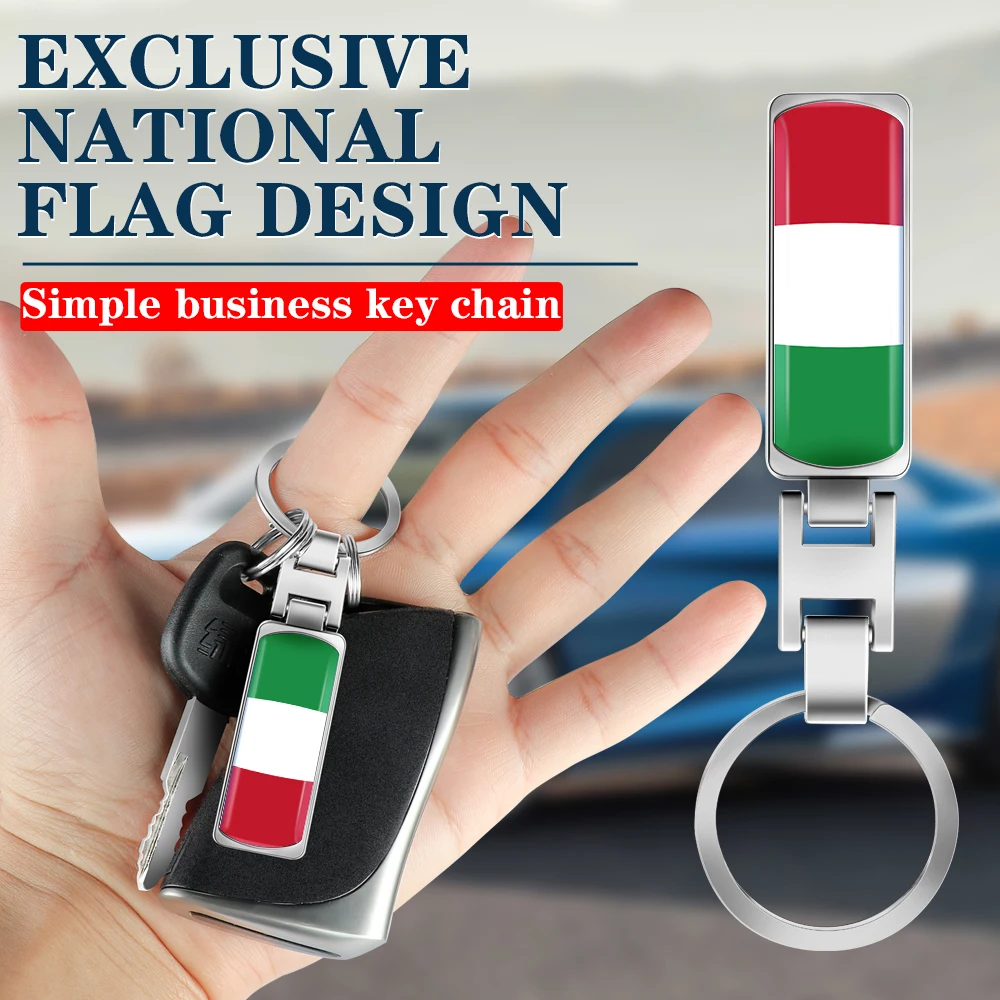 

1Pcs Car Key Accessories High Quality Zinc Alloy Italy National Flag Logo Car Keychain KeyRing Bookbag Pendant Gift Pendant