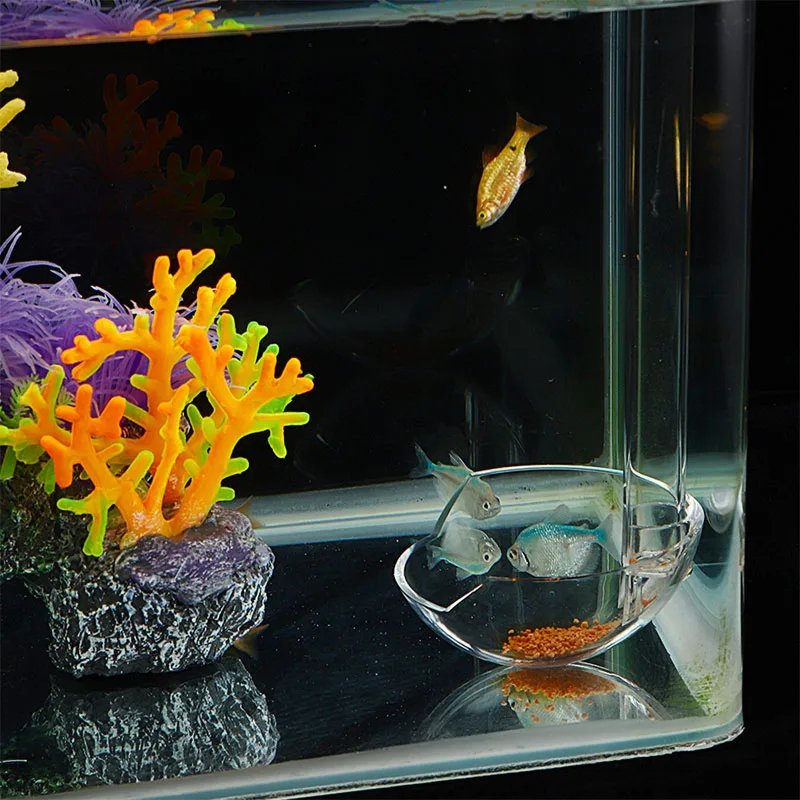 

Fish Tank Acrylic Glass Feeder Tube Dish Transparent Live Red Worm Shrimp Snail Food Feeder Bowl Aquarium Feeding Accessories