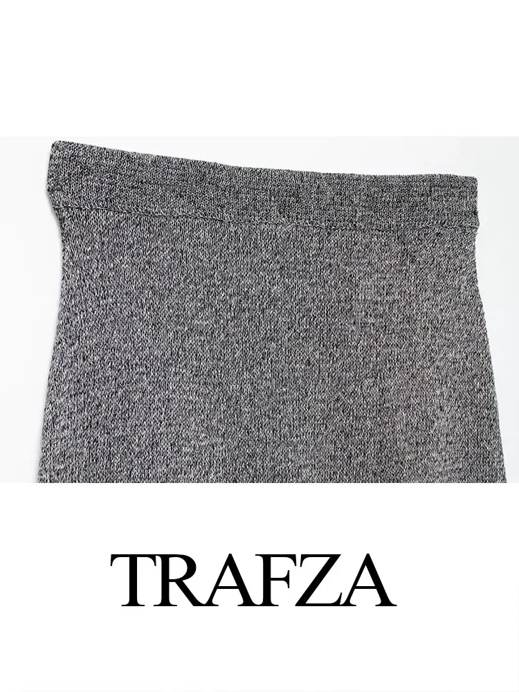 Женский вязаный комплект жилета TRAFZA короткий кардиган и трапециевидная