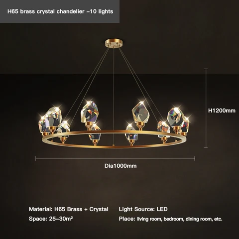 Светодиодный постмодернистские с украшением в виде кристаллов Медь дизайнерские круглые солнечные очки люстра освещение блеск подвесной потолочный светильник для столовой