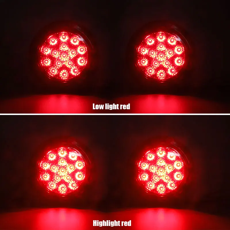 12-24V Wide Pressure Truck Round Light 4 Inch Stop Brake Running Amber Red Turn Signal For Trailer 4x4 Pickup Bus Van - купить по