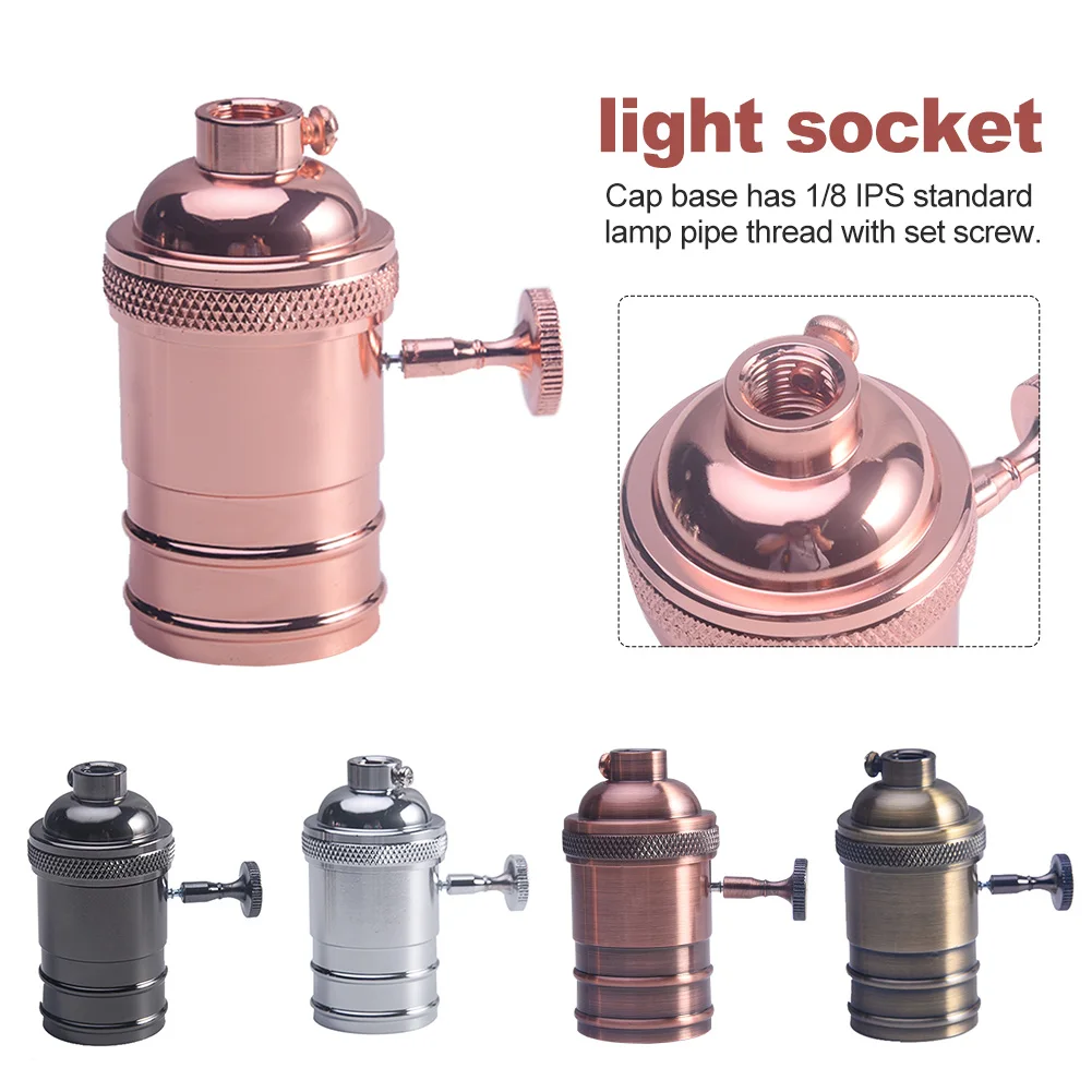 

Retro Edison Lamp Socket E26/E27 Screw Bulb Base Aluminum Lamp Holder Industrial Vintage Pendant Fittings Lampholders Fixture #