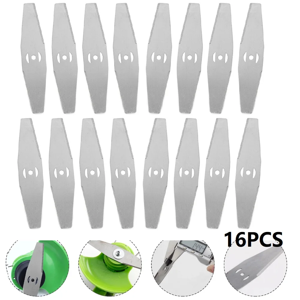 16Pcs 3 Hole Metal Replacement Blades Spare Knives For Grass Trimmer Lawn Mower Accessories Garden Tool Parts 6 Inch 150mm
