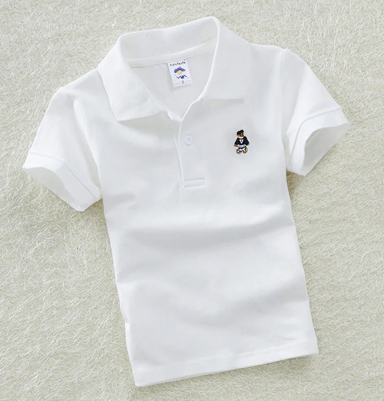 

Весна, лето, гольф, Детские хлопковые рубашки поло с отворотами для отдыха с короткими рукавами