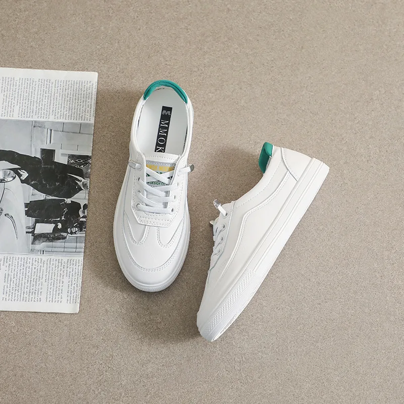 

High Quality White Shoes Women Lace Up Casual Tenis Sneakers College Girls Flat Shoes Chaussure Femme Woman Vulcanize Shoes