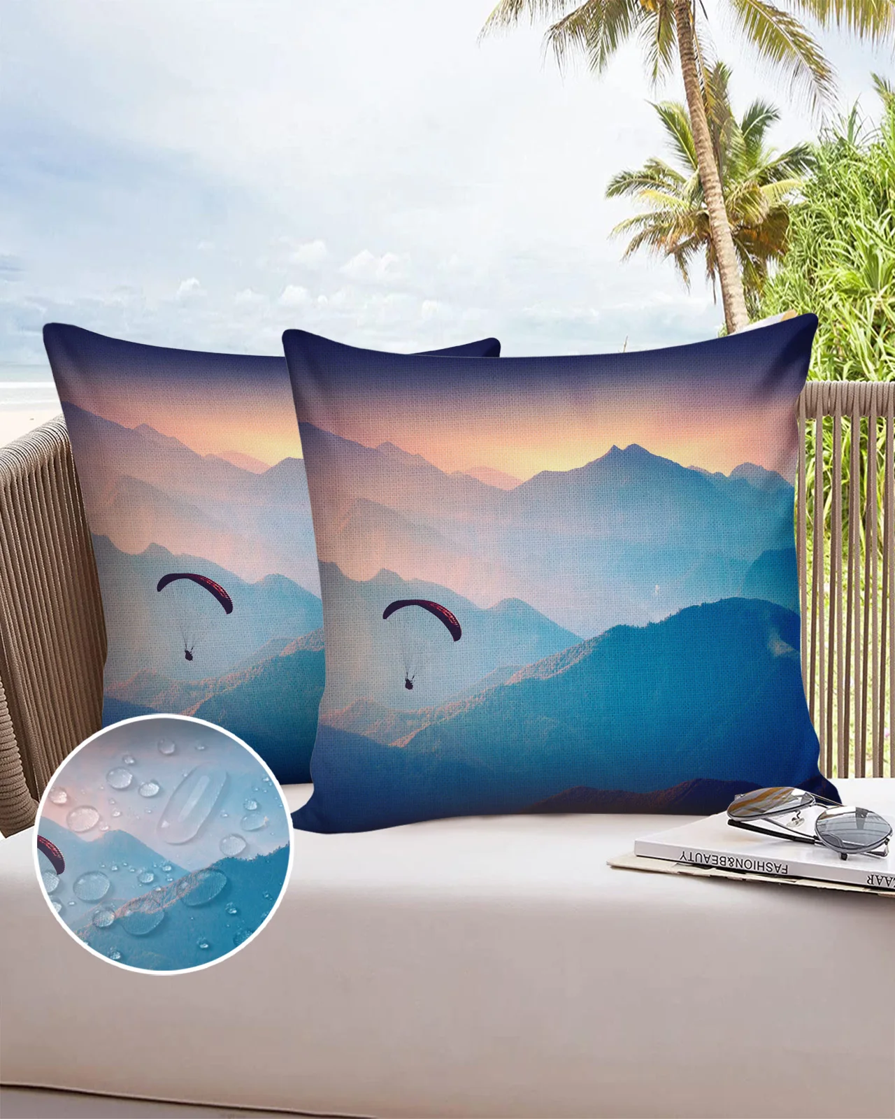 

Paraglider Alpine Adventure Pillowcase Modern Sofa Car Waist Cushion Covers Home Office Decor Printed Waterproof Pillow Cases