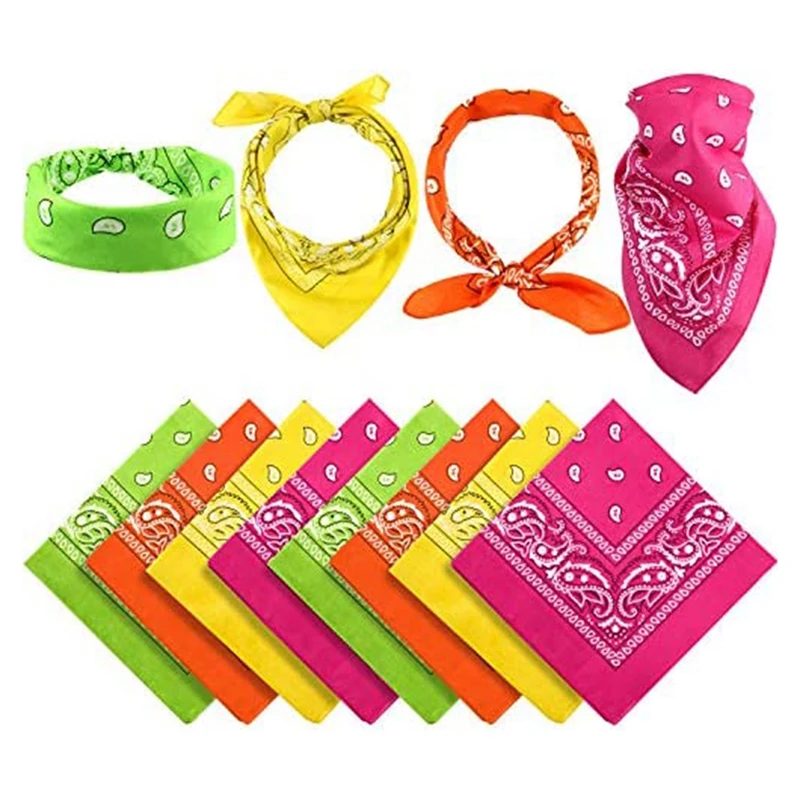 

48 Pieces Of Outdoor Sports Square Towels Polyester Cashew Flower Riding Mask Headband, For Camping, Indoor Or Outdoor