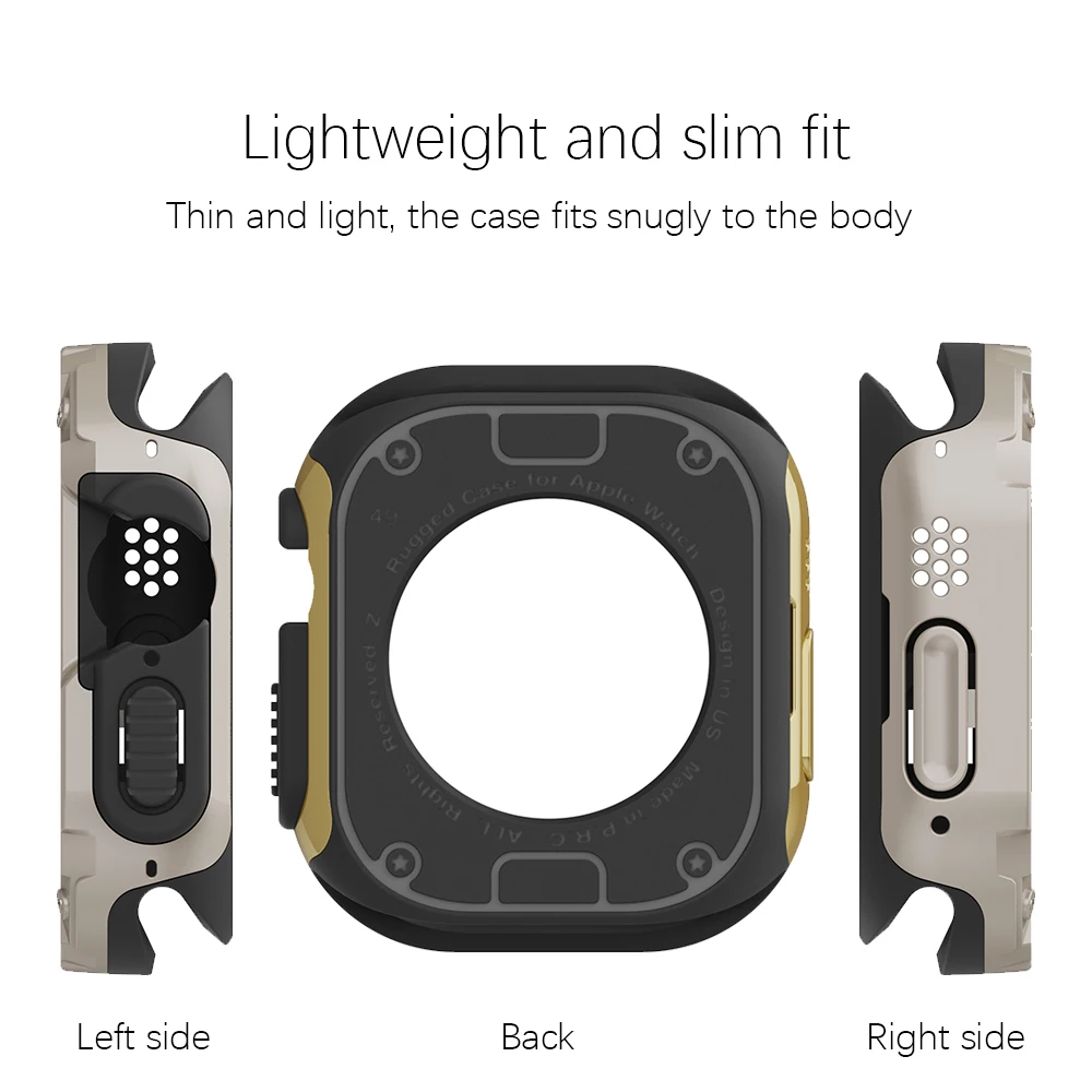 2in1 Glossy Mod Cover PC + TPU Frame For Apple Watch Ultra 8 7 6 Armor Shockproof Protective Modifed Bumper 49mm 45mm 44 41 40mm