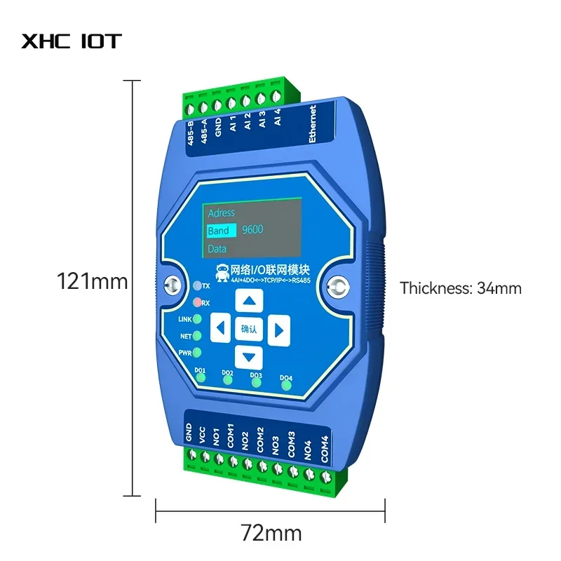 XHCIOT ME31-XAAX0440 Сетевой Модуль Входной/выходной Коммутатор 4AI + 4DO ModBus Ethernet RS485 RJ45 Порт