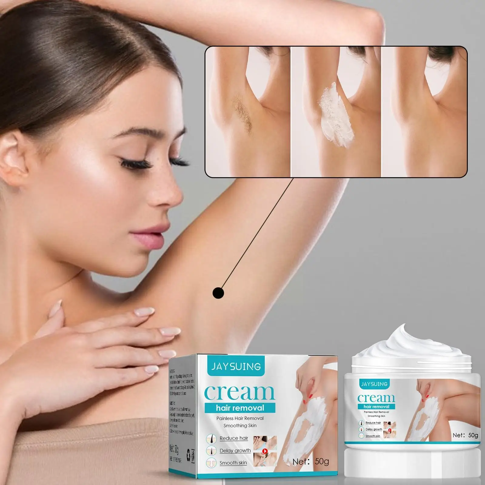 

Permanent Hair Removal Cream 50g Fast Remove Hair Armpit Man Inhibitor Hair Leg Care Body Painless Cream Growth Woman Depil F4Y0