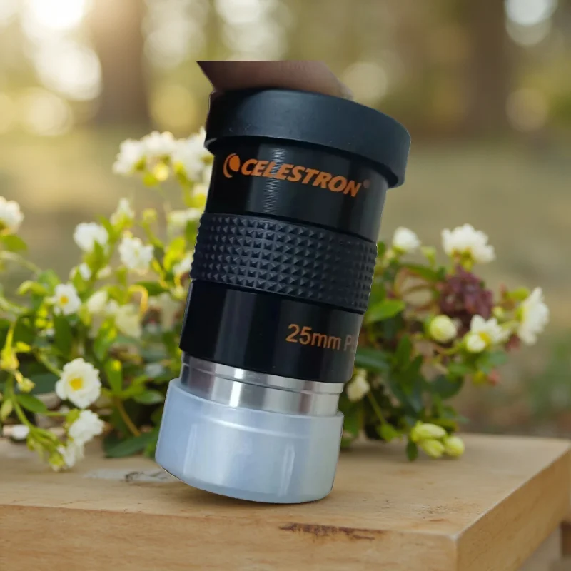Фото Окуляр Celestron 1,25 дюйма с красной маркировкой, 25 мм, с большим объективом, многослойным широкополосным зеленым покрытием PLProcin для астрономических наблюдений №2