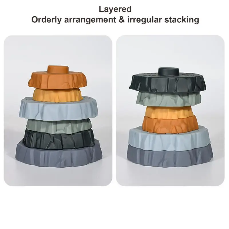 Силиконовые штабелируемые кольца игрушка динозавр вулкан игрушки