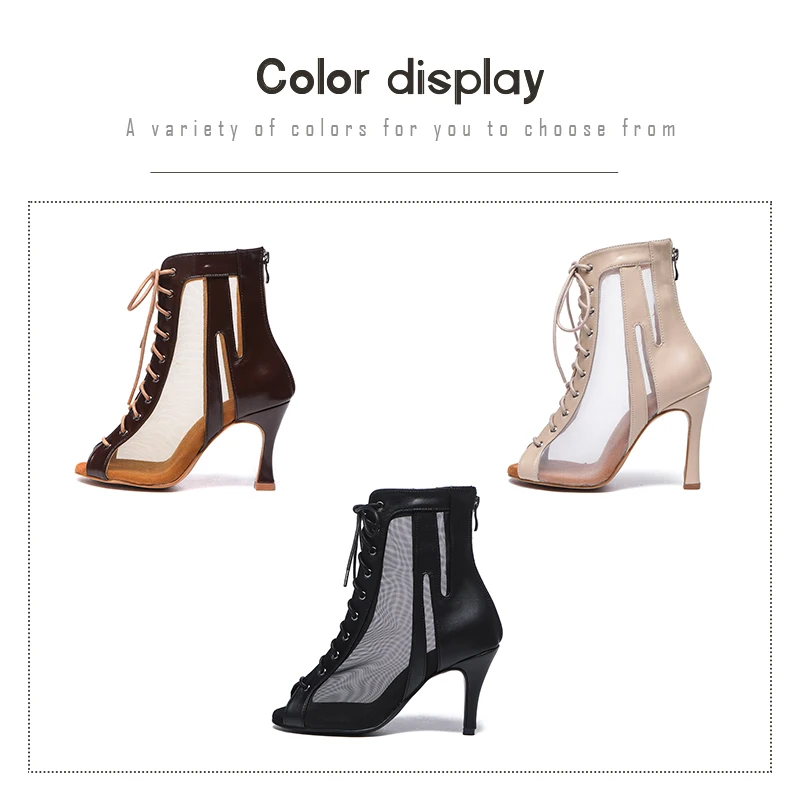 DKZSYIM Women Dancing Shoes Latin Dance Shoes Girls Ladies Stilettos Mesh Party Salsa Dancing Shoes Ballroom Latin High Heels