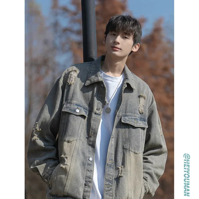 Джинсовая куртка Cityboy мужская свободного кроя винтажная модная брендовая одежда