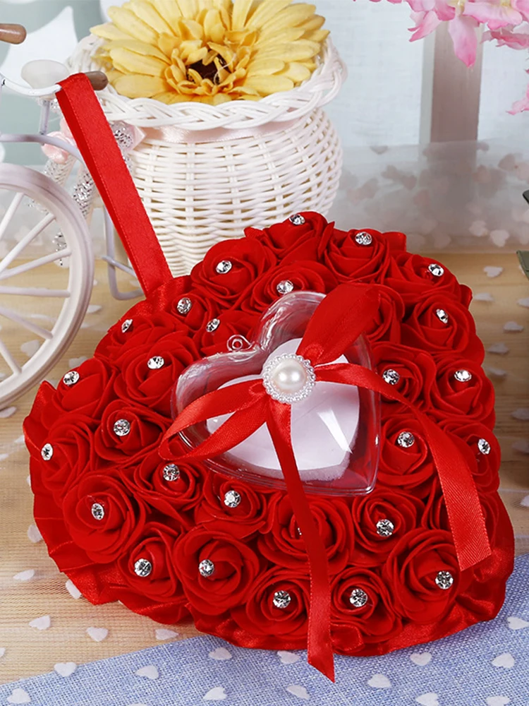 Кольцо в форме сердца с розами и цветами романтический свадебный чехол