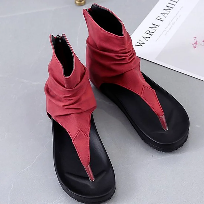 

Women's Sandals Summer New Fashion Round Toe Flat Heel Thick Bottom Non-slip Comfortable Lightweight Casual Shoes Fashion Shoes
