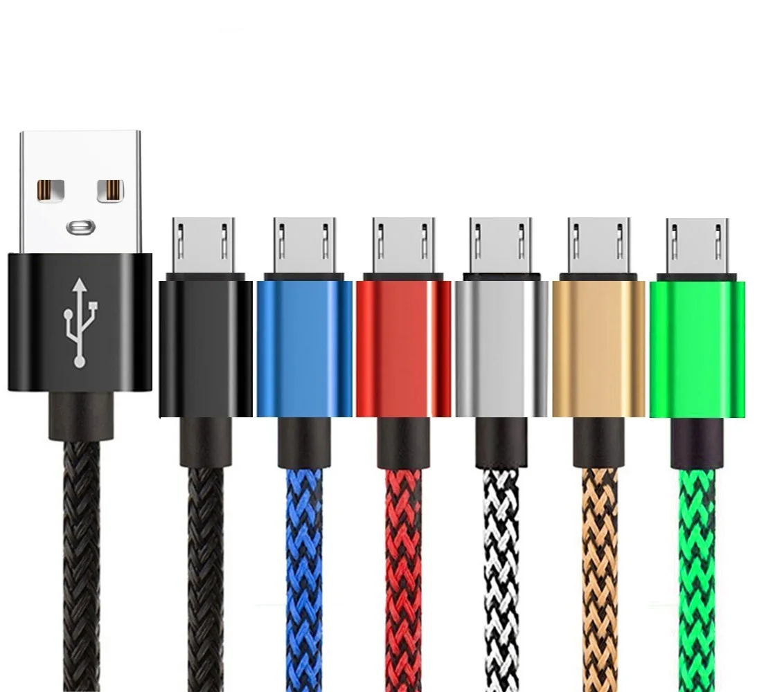 

Quick Charging Micro 5Pin V8 1M 2M 3M Usb Cable Fabric Nylon Cables For Samsung s6 s7 Htc Lg Xiaomi Android phone