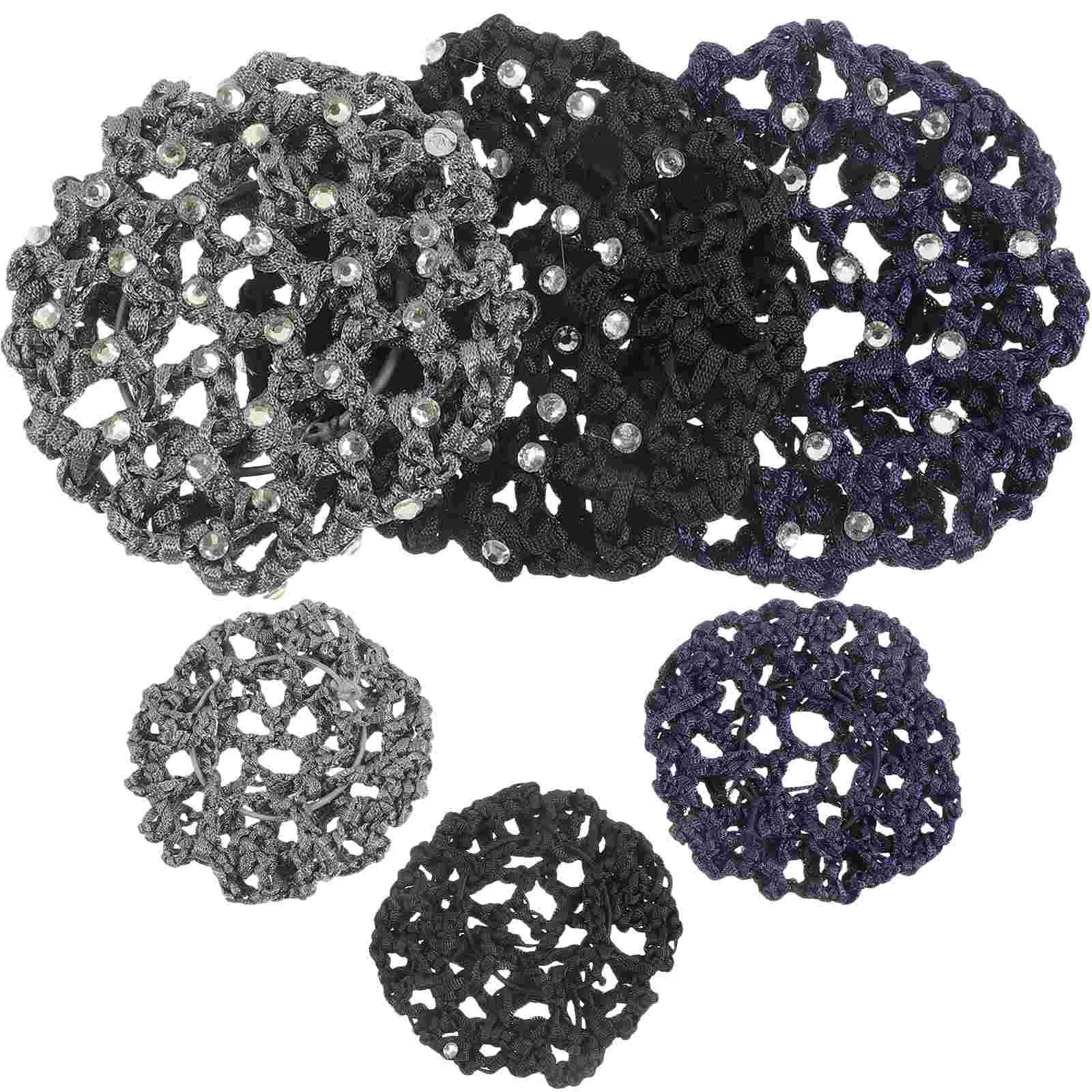 

Rhinestone Hair Bun Cover Rhinestones Covers Holder Net Nets Women Hairnets Bands