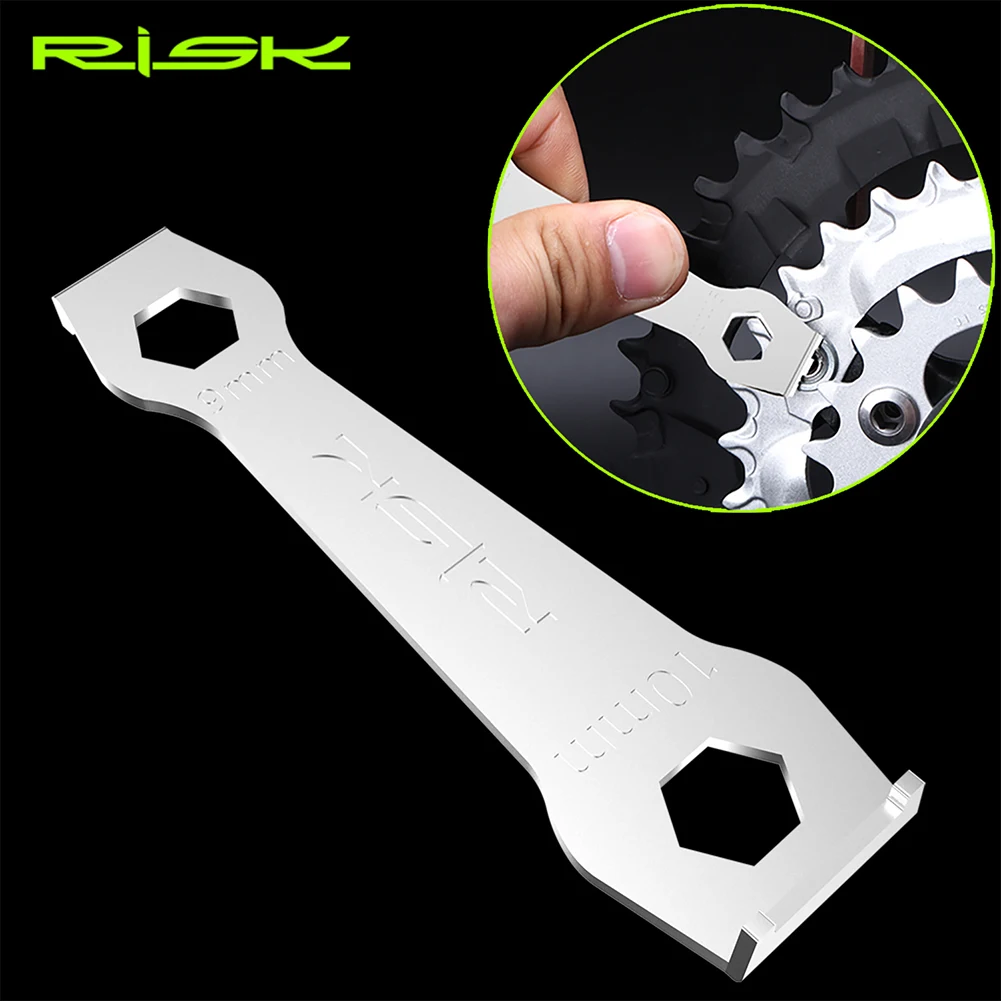 

Bicycle Chainring Crankset Bolt Nut Screw Wrench 9mm/10mm Model MTB Road Bike Removal Tool Silver High Quality