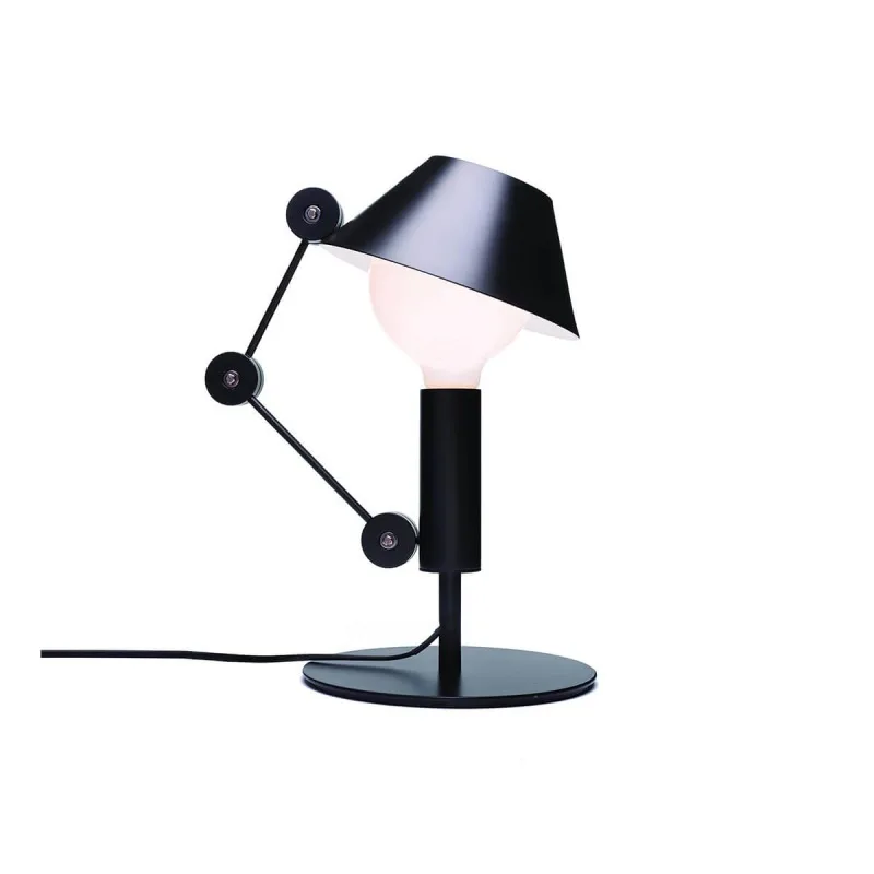Hat Man LED Desk Lights Black Metal Joint Rotatable Pug Adapter For Parlor Sofa Side Bedroom E27 Bulb Table Lamp images - 6