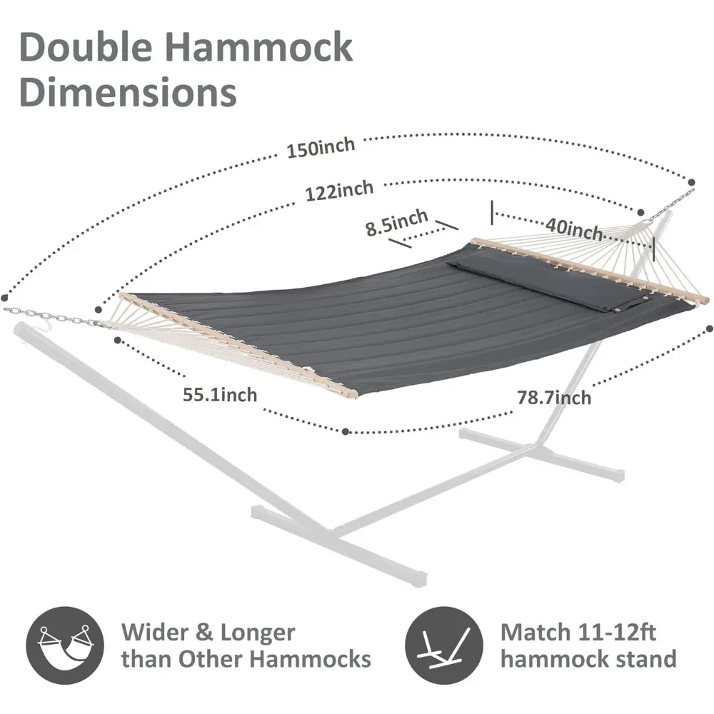 Портативный гамак на дереве с распоркой из твердой древесины очень большая