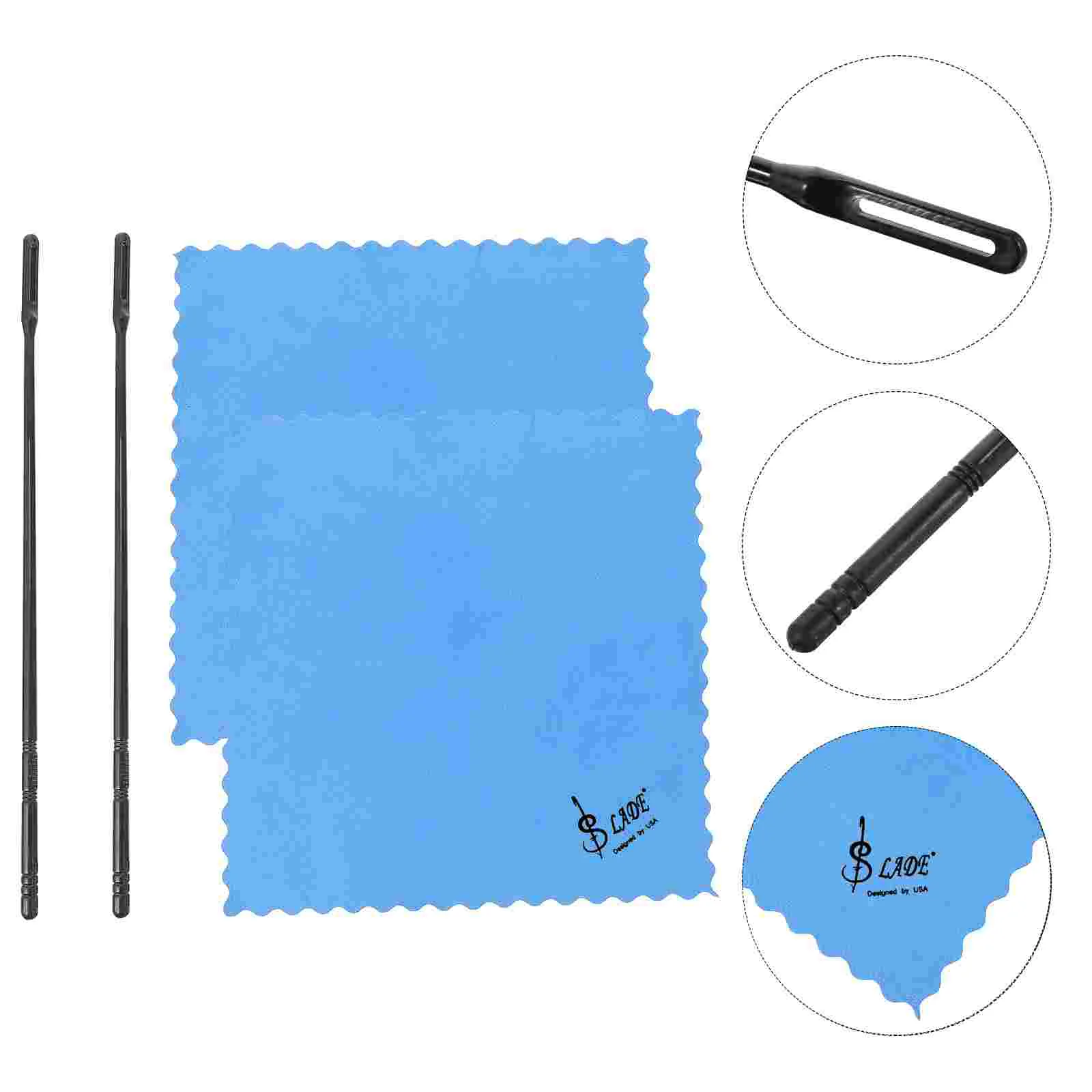 

1 Set Flute Cleaning Stick Cleaning Cloth Flute Cleaning Accessories (Black)