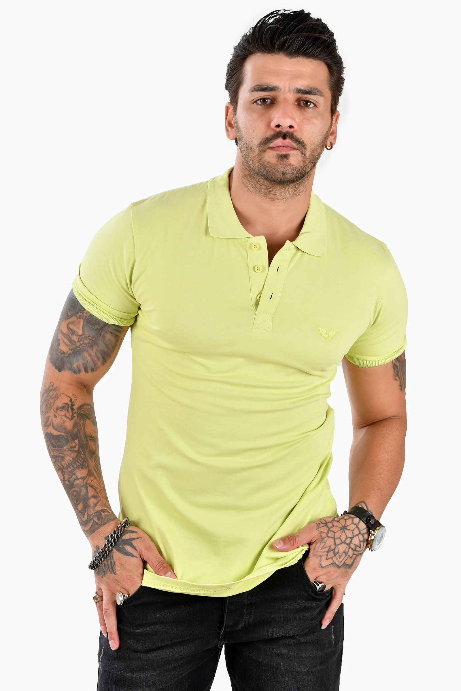 

DeepSEA Fronting Three-Button Polo Collar Short Sleeve T-Shirt 2000241