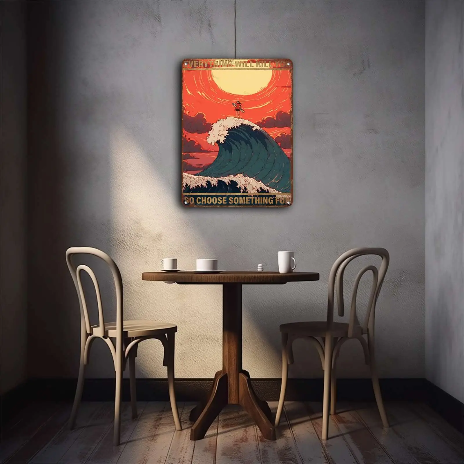 FLFGIDD Оловянная вывеска для серфинга металлическая настенная табличка в стиле