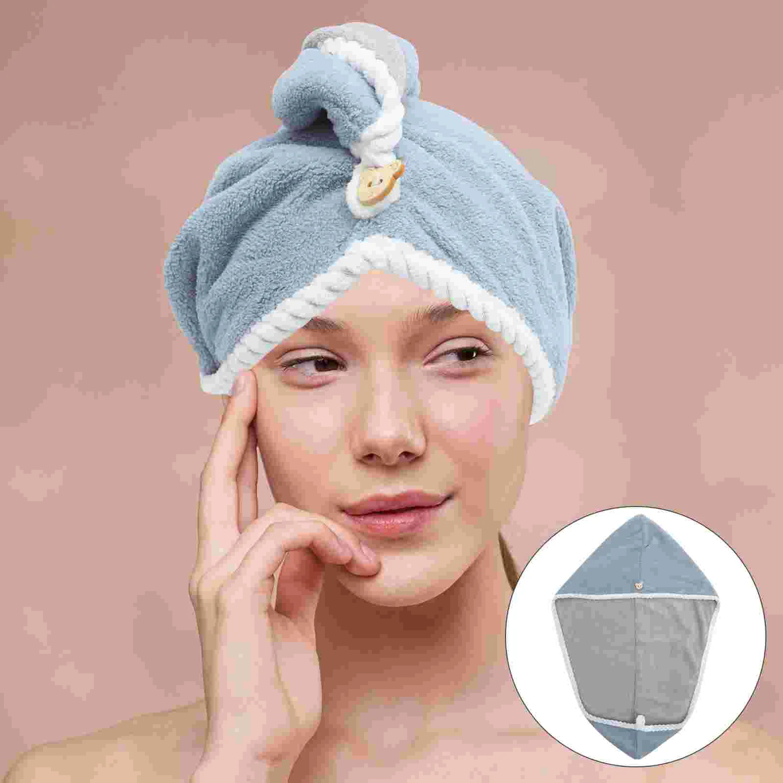 

Coral Fleece Dry Hair Cap Hair Wrap Towel Super Absorbent Bath Cap Hair Cap