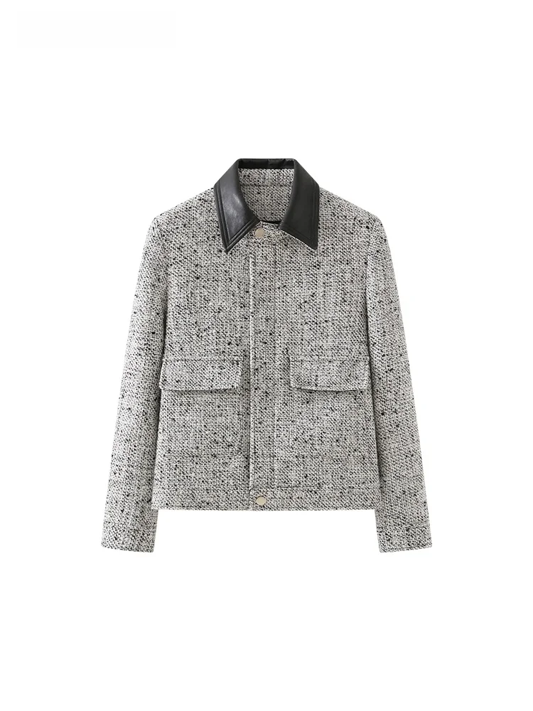 La Chebel французская верхняя одежда серого цвета контрастного женская модная