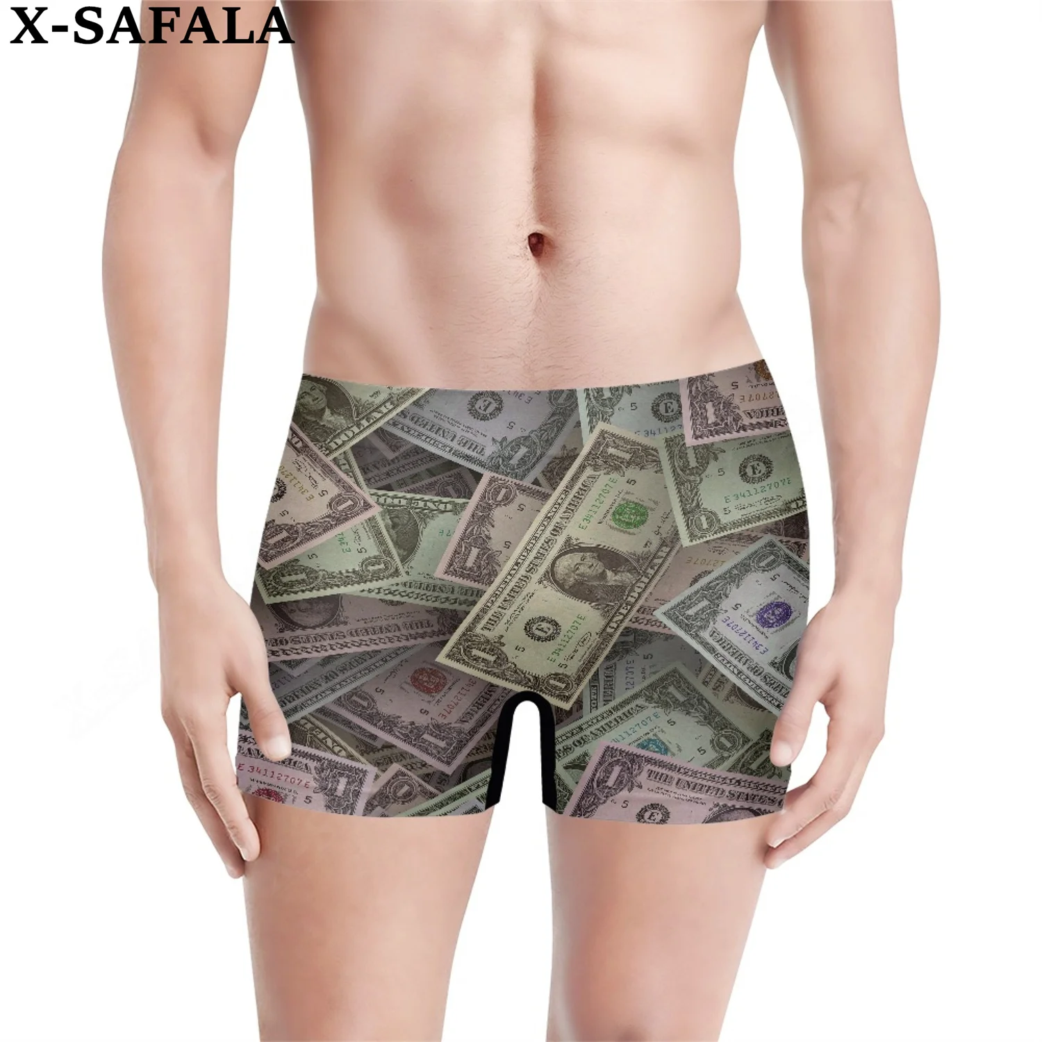 

Abstract Bill Patterns 3D Print Men‘s Underwear Shorts Seamless Pants High Elastic Swimwear Beach Swimming Trunks High Quality