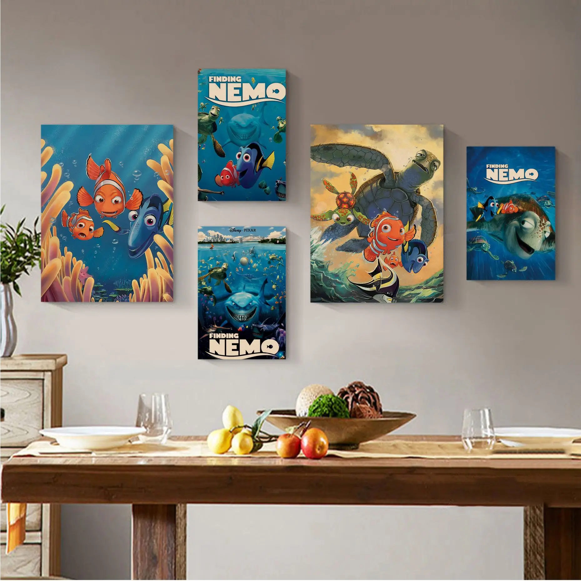 

Disney Cartoon Anime Finding Nemo 2 Classic Vintage Posters Decoracion Painting Wall Art Kraft Paper Vintage decorative painting